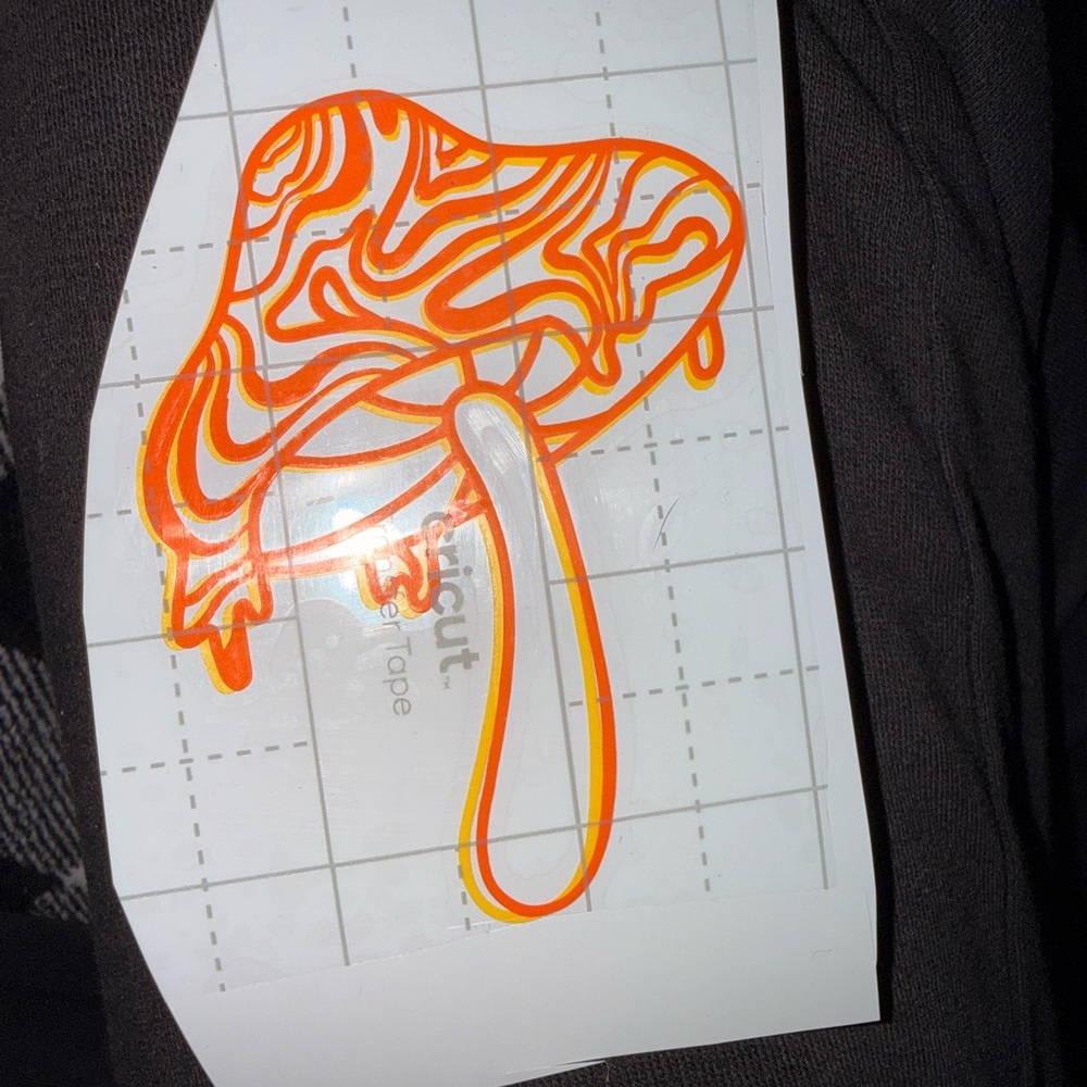 Orange and Red Dripping Mushroom Sticker